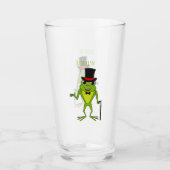 Grappig kikker met bovenste hoed cartoon glas (Voorkant)
