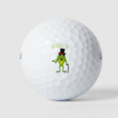 Grappig kikker met bovenste hoed cartoon golfballen (Voorkant)