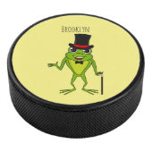 Grappig kikker met bovenste hoed cartoon hockey puck (3/4)