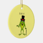 Grappig kikker met bovenste hoed cartoon keramisch ornament (Rechts)