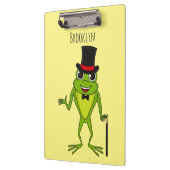 Grappig kikker met bovenste hoed cartoon klembord (Links)