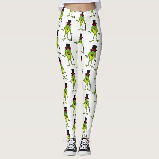 Grappig kikker met bovenste hoed cartoon leggings (Voorkant)