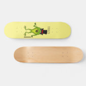 Grappig kikker met bovenste hoed cartoon persoonlijk skateboard (Horizontaal)