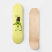 Grappig kikker met bovenste hoed cartoon persoonlijk skateboard (Voorkant)