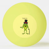 Grappig kikker met bovenste hoed cartoon pingpongbal (Achterkant)