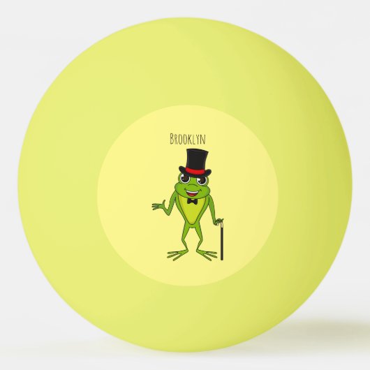 Grappig kikker met bovenste hoed cartoon pingpongbal (Voorkant)