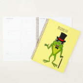 Grappig kikker met bovenste hoed cartoon planner (Display)