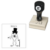 Grappig kikker met bovenste hoed cartoon rubberstempel (Gestempeld)