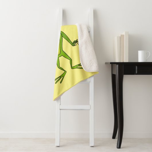 Grappig kikker met bovenste hoed cartoon sherpa deken (In situ)