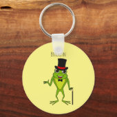 Grappig kikker met bovenste hoed cartoon sleutelhanger (Voorkant)