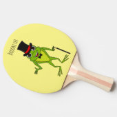 Grappig kikker met bovenste hoed cartoon tafeltennisbatje (Zijkant)