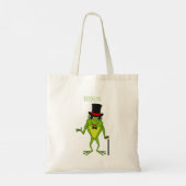 Grappig kikker met bovenste hoed cartoon tote bag (Achterkant)