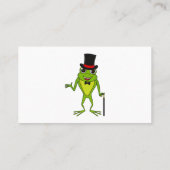 Grappig kikker met bovenste hoed cartoon visitekaartje (Achterkant)