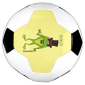 Grappig kikker met bovenste hoed cartoon voetbal (Gedraaid)