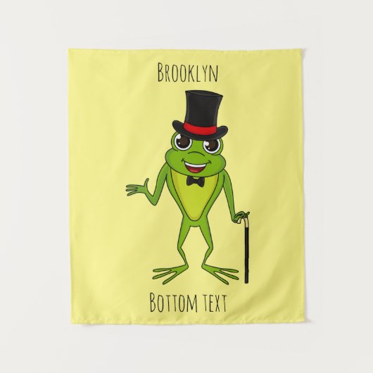 Grappig kikker met bovenste hoed cartoon wandkleed (Voorkant)
