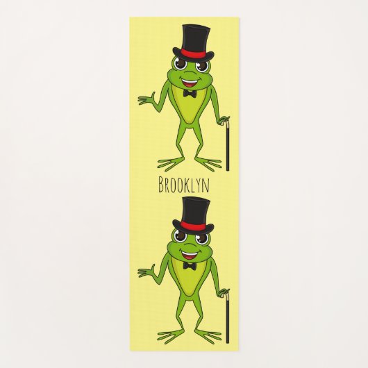 Grappig kikker met bovenste hoed cartoon yogamat (Voorkant)