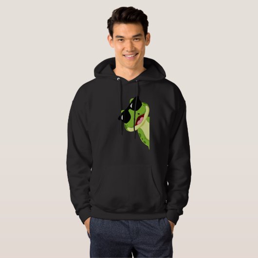 Grappig kikker met zonnebril hoodie (Voorkant volledig)
