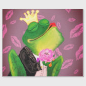 Grappig kikker prins inpakpapier (Vlak)