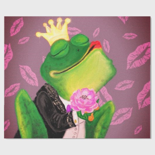 Grappig kikker prins inpakpapier (Vlak)