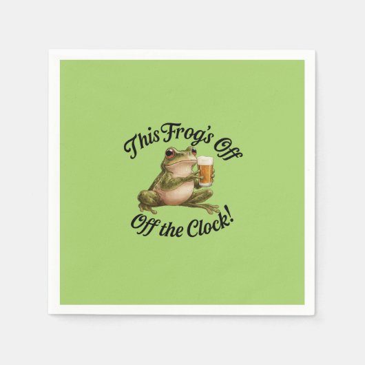 Grappig Kikker Retirement Party Green Design Servet (Voorkant)