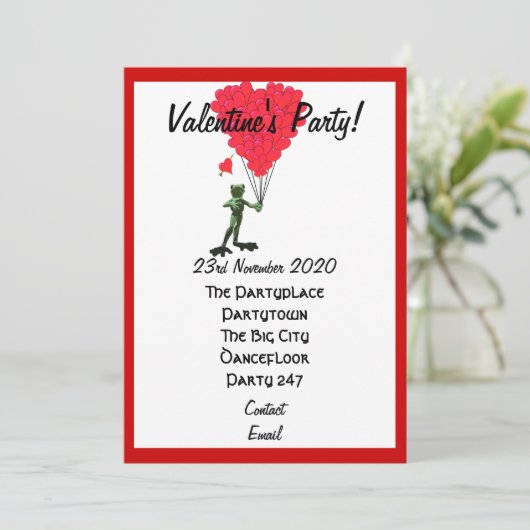 Grappig kikker valentijnen feest kaart (Staand voorkant)