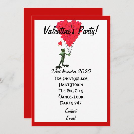 Grappig kikker valentijnen feest kaart (Voorkant / Achterkant)