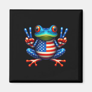 Grappig Kikker Vredesteken 4 juli Kikker Amerikaan Magneet