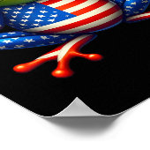 Grappig Kikker Vredesteken 4 juli Kikker Amerikaan Poster (Hoek)