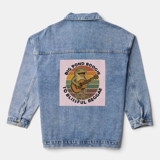 Grappig kikkergezang denim jacket (Achterkant)