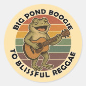 Grappig kikkergezang ronde sticker (Voorkant)