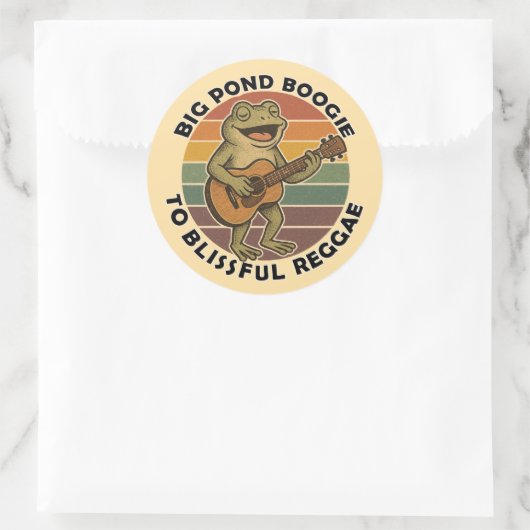 Grappig kikkergezang ronde sticker (Tas)