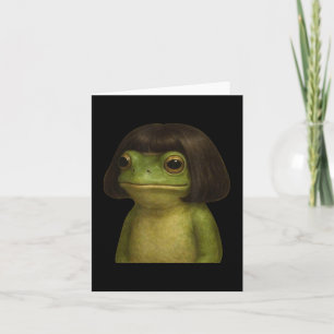 Grappig kikkermeisje Bob Hair Meme Art Kaart
