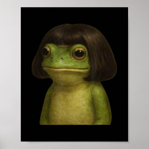 Grappig kikkermeisje Bob Hair Meme Art Poster
