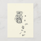 Grappig Kind dat een Mess Lijn Tekening van Bovena Briefkaart (Voorkant)