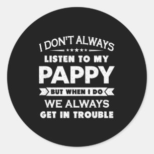 Grappig kind en pappy gif uni kinderen zwart ik do ronde sticker