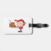 Grappig Kind Fastfood Lover Burger, Friet en Drink Bagagelabel (Achterkant horizontaal)