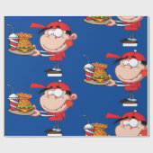Grappig Kind Fastfood Lover Burger, Friet en Drink Cadeaupapier (Vlak)