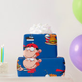 Grappig Kind Fastfood Lover Burger, Friet en Drink Cadeaupapier