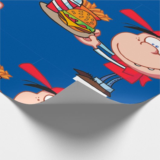 Grappig Kind Fastfood Lover Burger, Friet en Drink Cadeaupapier