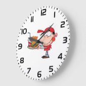 Grappig Kind Fastfood Lover Burger, Friet en Drink Grote Klok (Hoek)