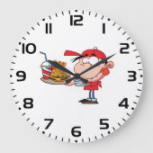 Grappig Kind Fastfood Lover Burger, Friet en Drink Grote Klok (Voorkant)