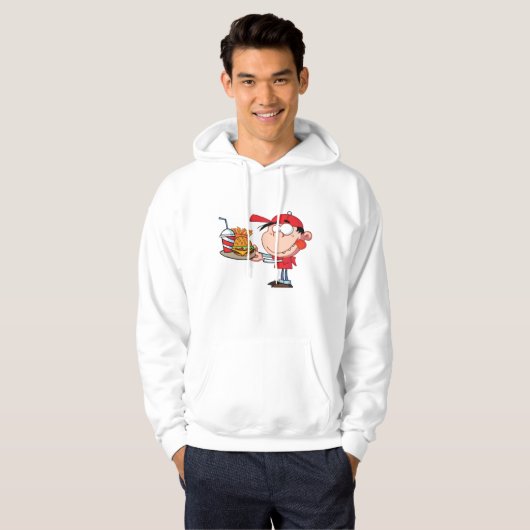 Grappig Kind Fastfood Lover Burger, Friet en Drink Hoodie (Voorkant volledig)