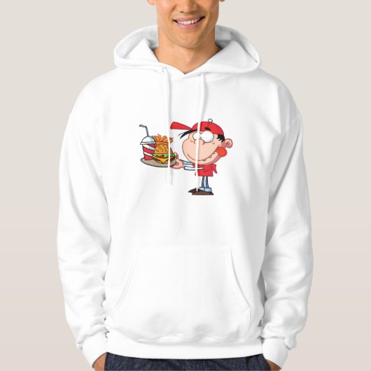Grappig Kind Fastfood Lover Burger, Friet en Drink Hoodie (Voorkant)
