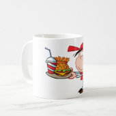 Grappig Kind Fastfood Lover Burger, Friet en Drink Koffiemok (Voorkant links)