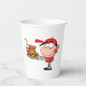 Grappig Kind Fastfood Lover Burger, Friet en Drink Papieren Bekers (Voorkant)