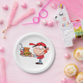 Grappig Kind Fastfood Lover Burger, Friet en Drink Papieren Bordje (Feest)