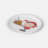 Grappig Kind Fastfood Lover Burger, Friet en Drink Papieren Bordje (Gekanteld)