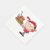 Grappig Kind Fastfood Lover Burger, Friet en Drink Servet (Hoek)
