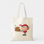 Grappig Kind Fastfood Lover Burger, Friet en Drink Tote Bag (Achterkant)