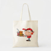Grappig Kind Fastfood Lover Burger, Friet en Drink Tote Bag (Voorkant)